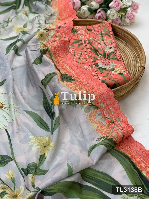 Luxury Lawn With Shifli Work Body  - TL3138A Color image