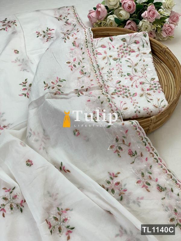 Premium Embroidered Cotton Dresses - TL1140 Color image