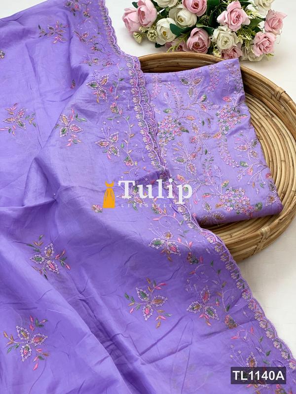 Premium Embroidered Cotton Dresses - TL1140 Color image