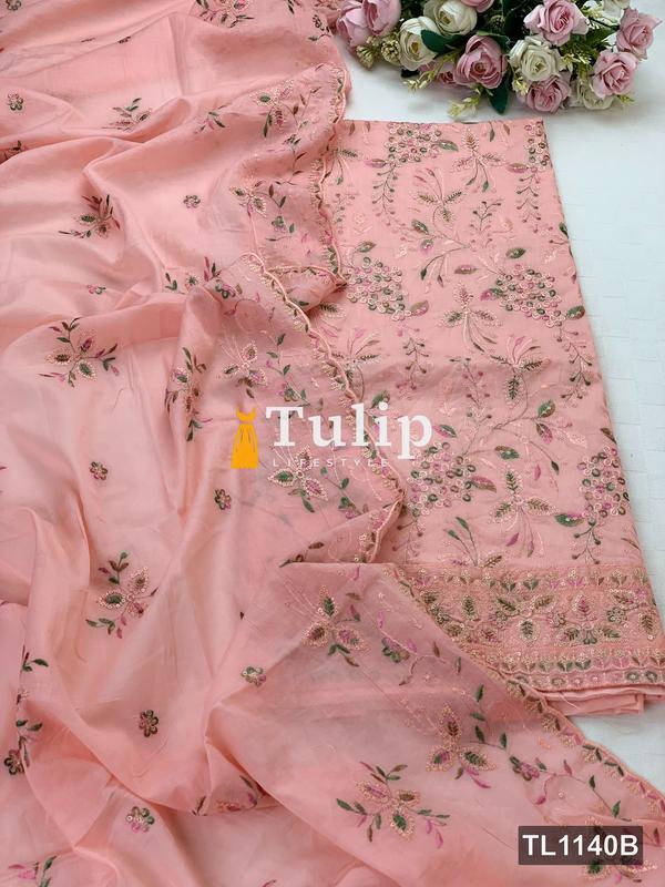 Premium Embroidered Cotton Dresses - TL1140 Color image