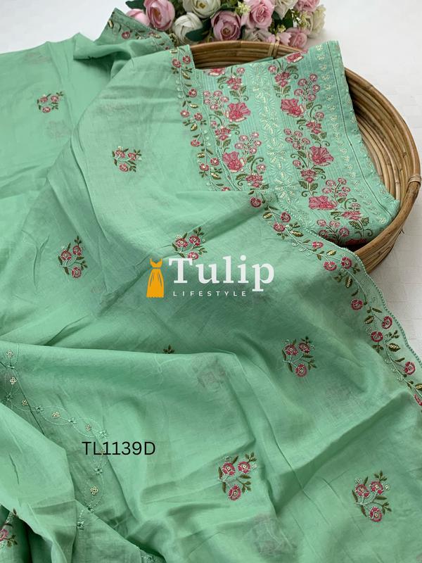 Soft  Embroidered Cotton Dresses - TL1139 Color image