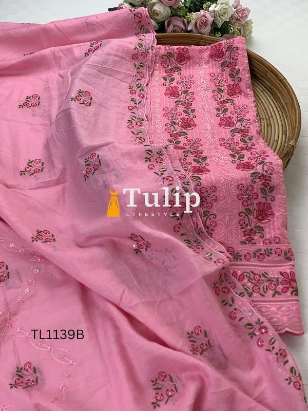 Soft  Embroidered Cotton Dresses - TL1139 Color image