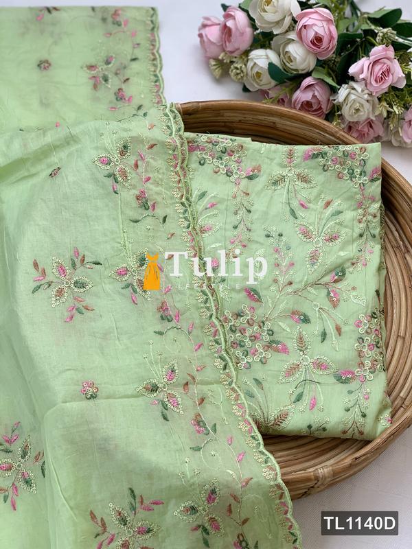 Premium Embroidered Cotton Dresses - TL1140 Color image