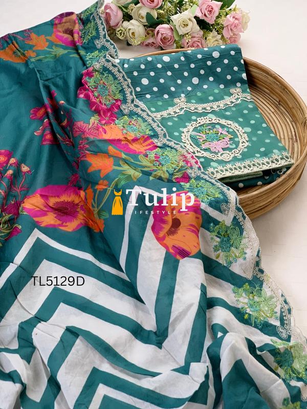Soft Cotton Lawn Three Pieces - TL5129 Color image