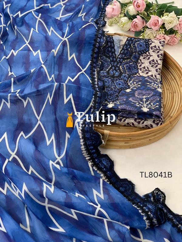 Premium Embroidered Cotton Lawn - TL8041 Color image