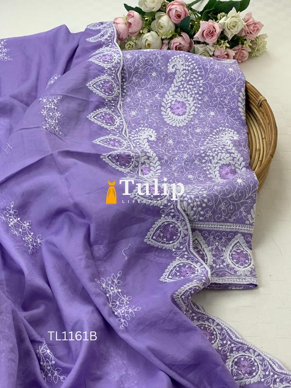 Gorgeous Embroidered Soft Cotton Lawn - TL1161 Color image