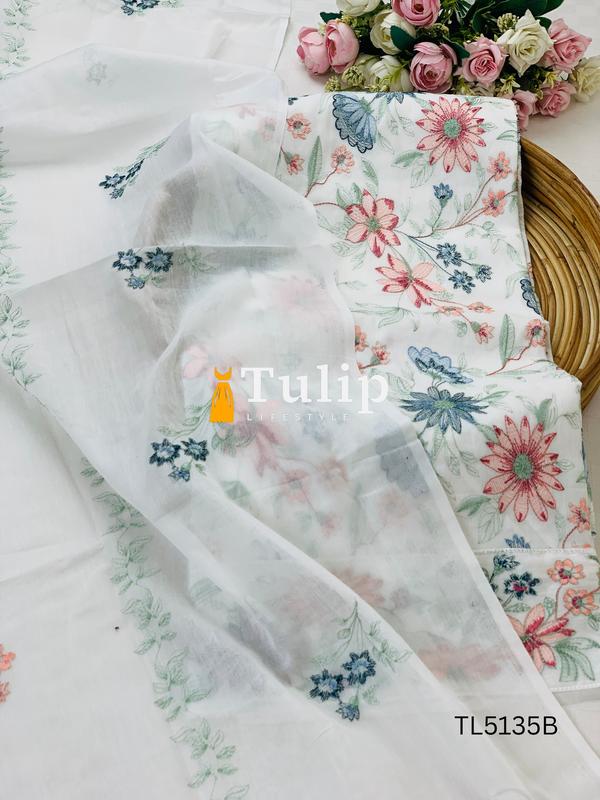 Premium Embroidered Cotton Lawn - TL5135 Color image