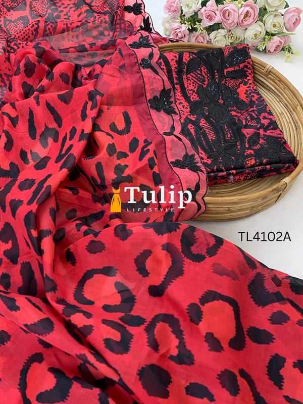 Luxury Cotton Lawn Three pieces - TL4102 Color image