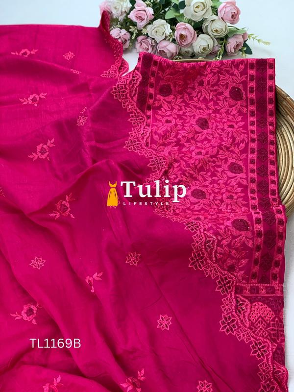 Premium Embroidered Soft Cotton Lawn - TL1169 Color image