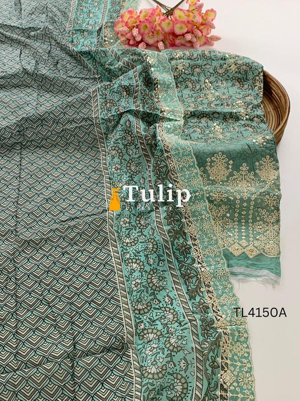 Soft Premium Embroidered Cotton Lawn - TL4150 Color image