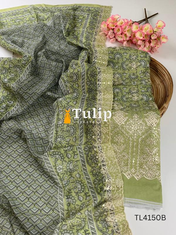 Soft Premium Embroidered Cotton Lawn - TL4150 Color image