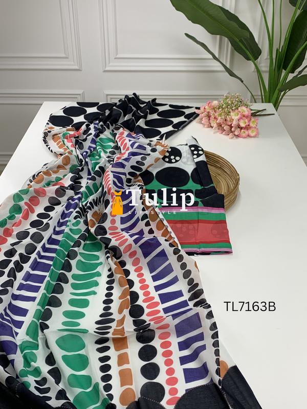 Digital Printed Soft Cotton Lawn Dresses - TL7163 Color image