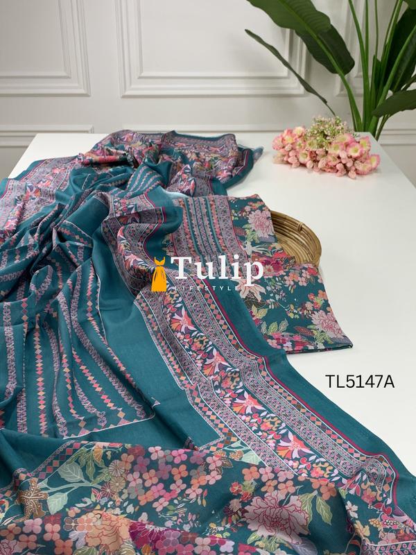 Digital Printed Soft Cotton Lawn Dresses - TL5147 Color image