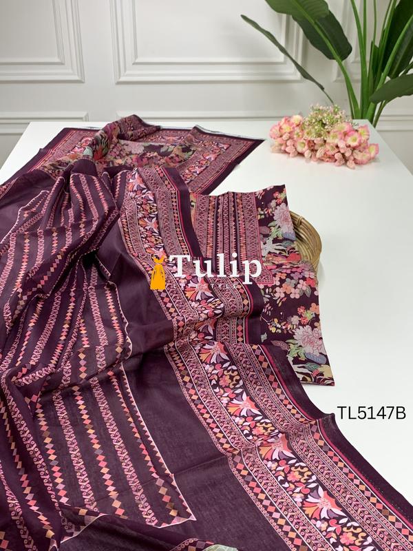 Digital Printed Soft Cotton Lawn Dresses - TL5147 Color image