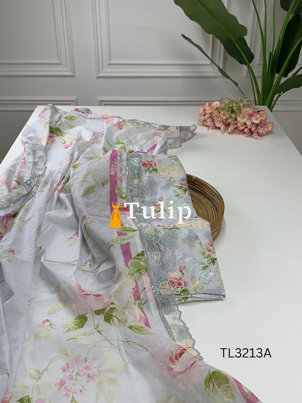 Gorgeous Embroidered Soft Cotton Lawn - TL3213 Color image