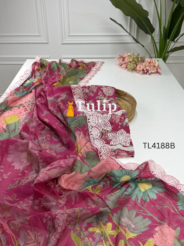Gorgeous Embroidered Soft Cotton Lawn - TL4188 Color image