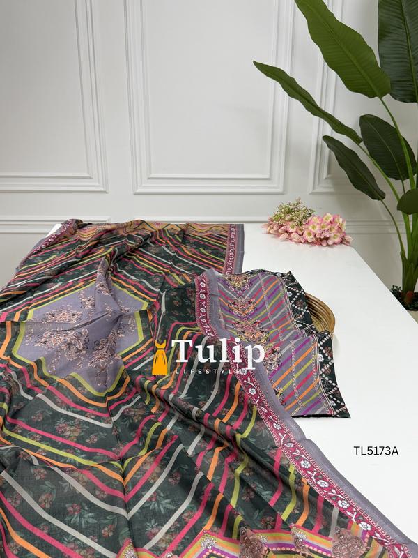Digital Printed Cotton Lawn Dresses - TL5173 Color image