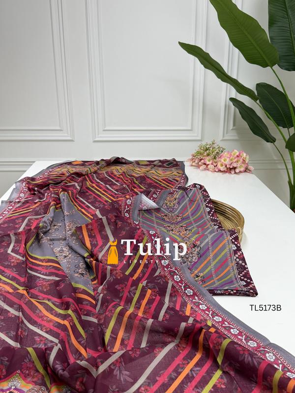 Digital Printed Cotton Lawn Dresses - TL5173 Color image