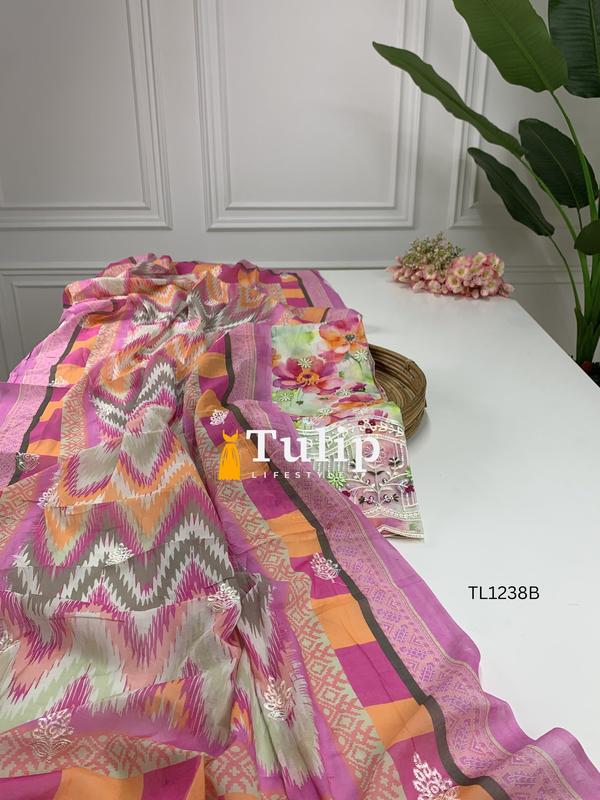 Premium Embroidered Cotton Lawn - TL1238 Color image