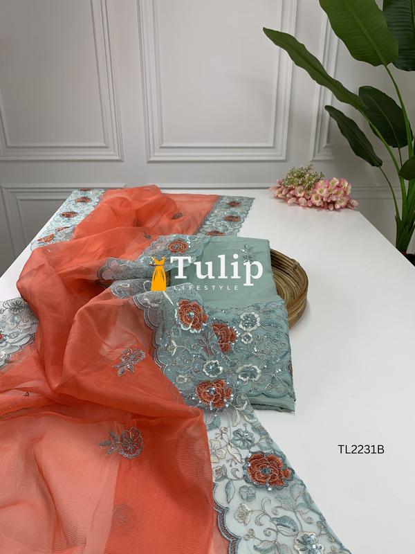 Soft Embroidered Cotton Lawn - TL2231 Color image