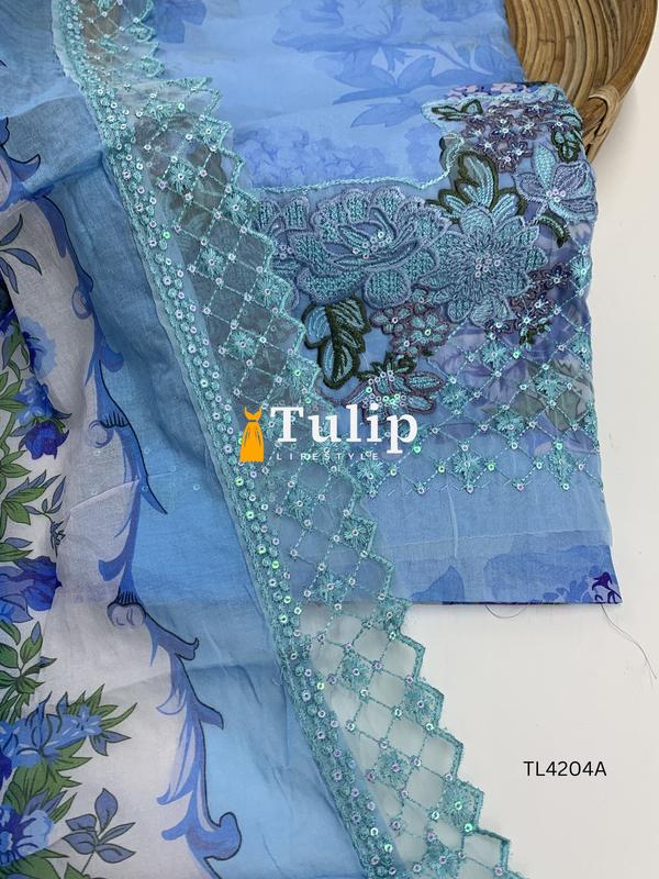 Premium Embroidered Cotton Lawn - TL4204 Color image