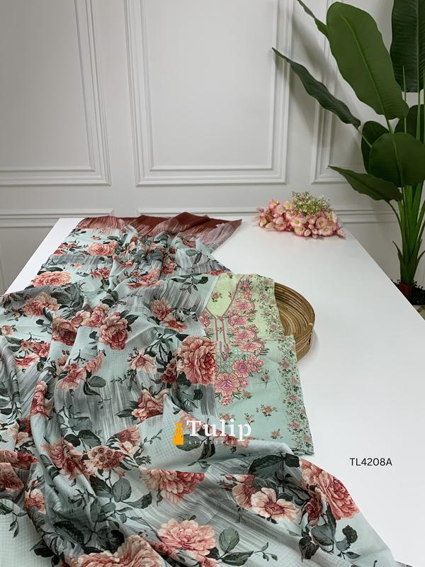 Digital Printed Cotton Lawn Dresses - TL4208 Color image