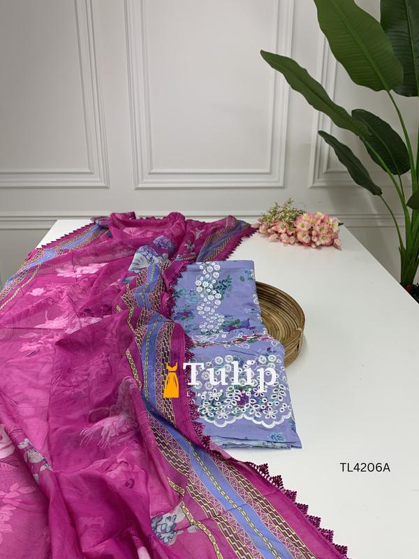 Embroidered Luxury Cotton Lawn Dresses - TL4206 Color image