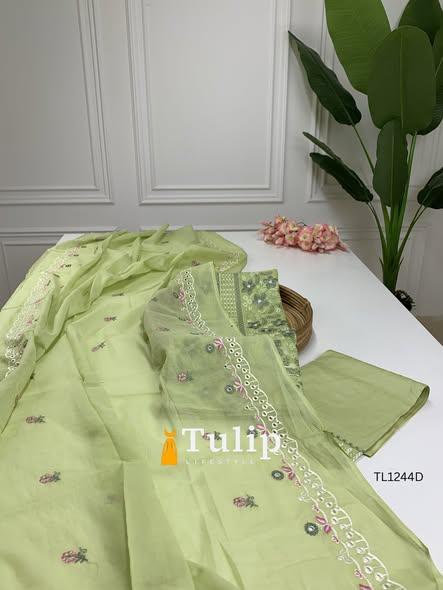 Premium Embroidered Soft Cotton Dresses - TL1244 Color image