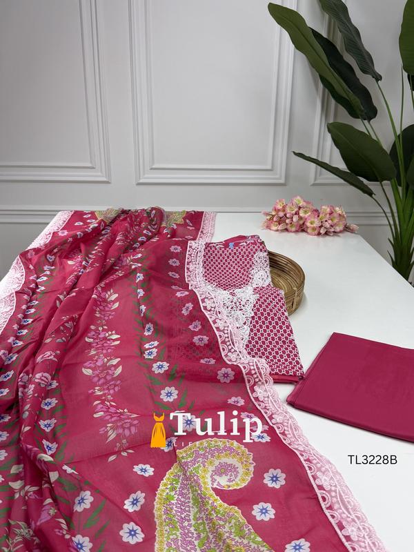 Gorgeous Embroidered Cotton Lawn Dresses - TL3228 Color image