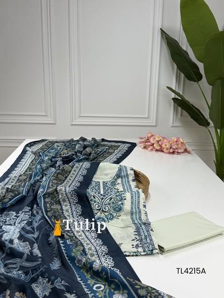 Embroidered Soft Cotton Lawn Dresses - TL4215 Color image
