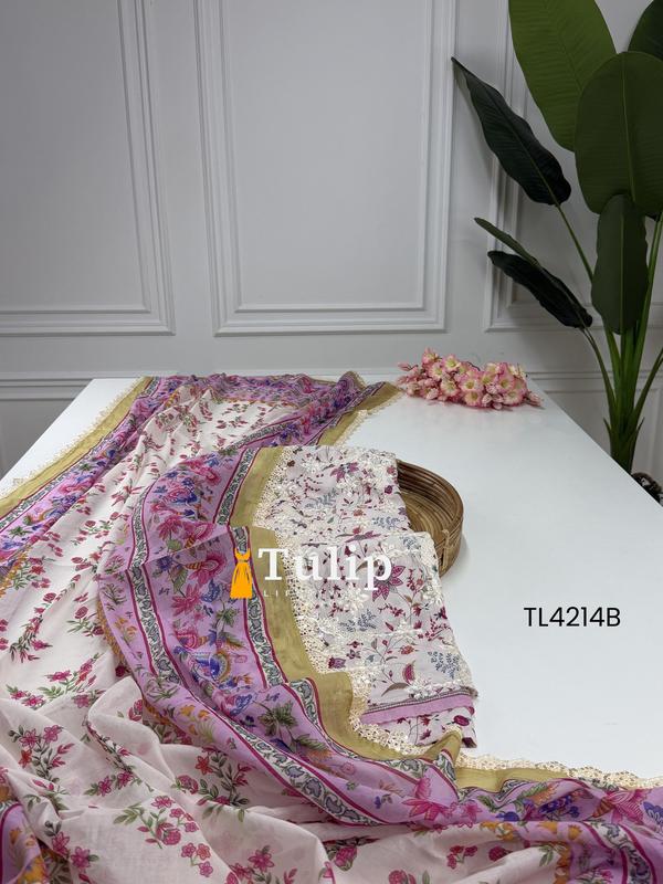 Soft Embroidered Cotton Lawn Dresses - TL4214 Color image