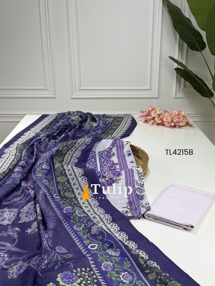 Embroidered Soft Cotton Lawn Dresses - TL4215 Color image