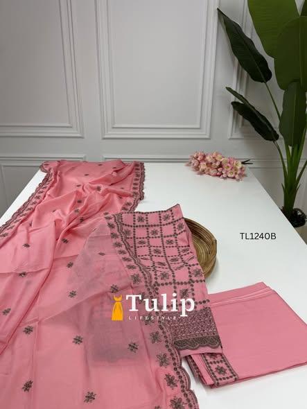 Premium Embroidered Cotton Lawn - TL1240 Color image
