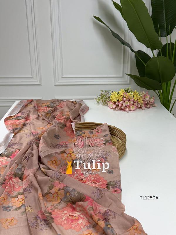 Soft Embroidered Cotton Lawn Dresses - TL1250 Color image