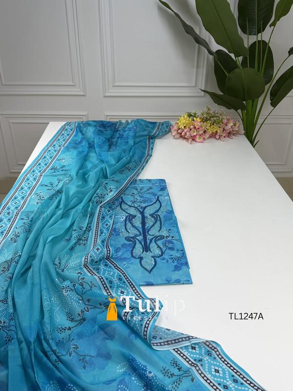 Premium Embroidered Cotton Lawn Dresses - TL1247 Color image