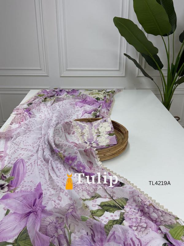 Embroidered Luxury Cotton Lawn Dresses - TL4219 Color image