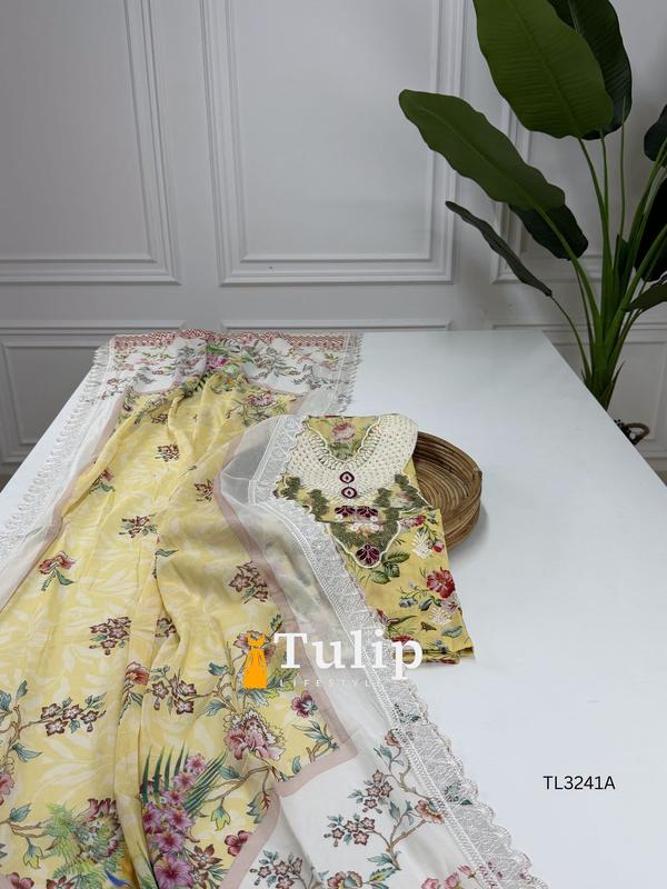 Soft Embroidered Cotton Lawn Dresses - TL3241A Color image