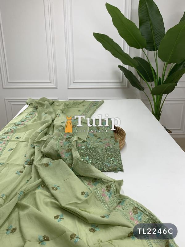 Exclusive Embroidered Cotton Lawn Dresses - TL2246 Color image