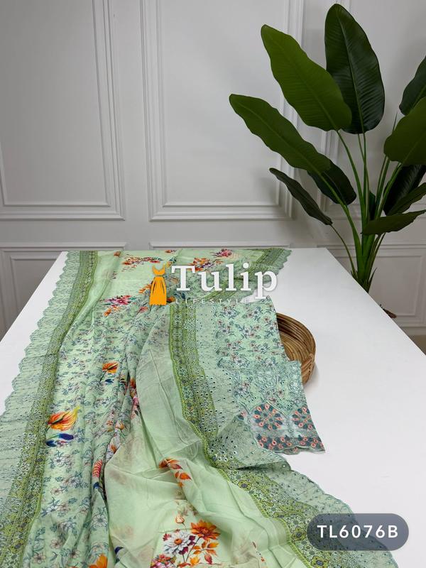 Premium Embroidered Cotton Lawn Dresses - TL6076 Color image