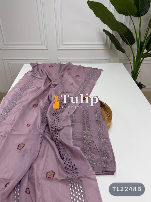 Gorgeous Embroidered Cotton Lawn Dresses - TL2248 Color image