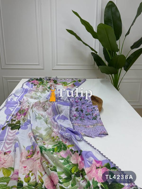 Soft Embroidered Luxury Cotton Lawn Dresses - TL4238 Color image