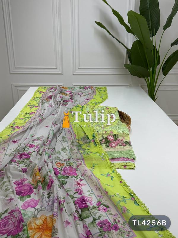 Gorgeous Embroidered Cotton Lawn Dresses - TL4256 Color image
