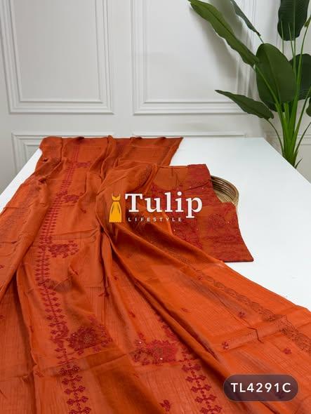 Premium Embroidered Cotton Lawn Dresses - TL4291 Color image
